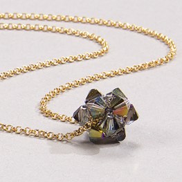 Crystal Star Necklace Iridescent Green